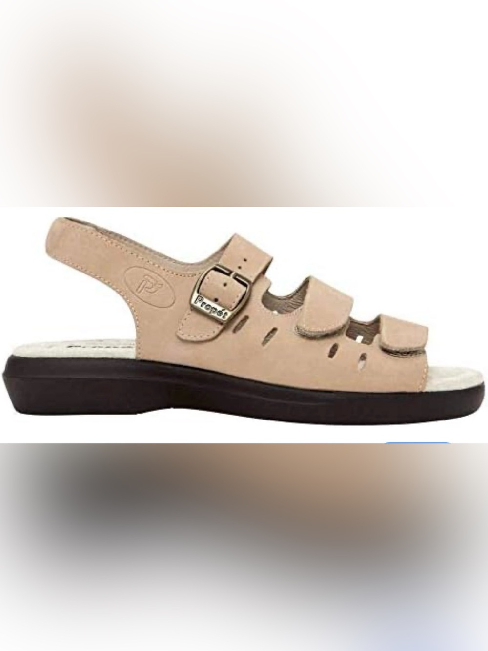 Propet breeze walker Leather Slingback Sandal with Buckle faux /Velcro closure